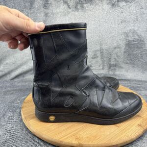 Timberland Boots Womens Size 7.5 Black Leather Patchwork Zip Mid Calf Booties